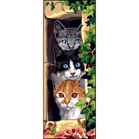 Gobelin The Three Cats Printed Tapestry Needlepoint Canvas